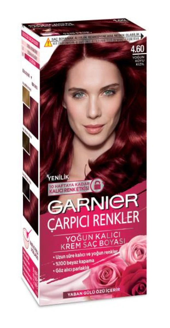 Garnier Çarpıcı Renkler Krem Saç Boyası - 4.60 Yoğun Koyu Kızıl