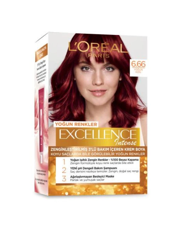 L’oréal Paris Excellence Intense Saç Boyası - 6.66 Yoğun Kızıl