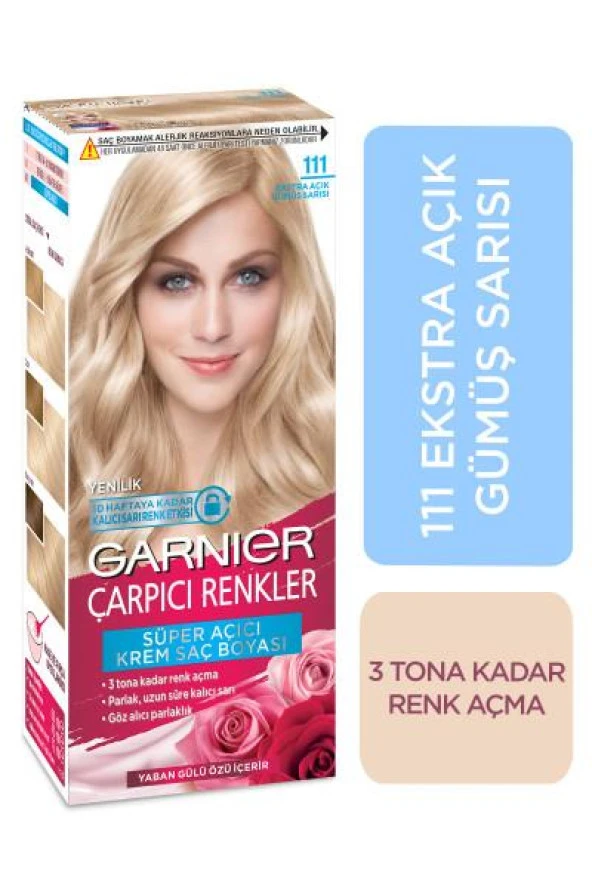 Garnier Çarpıcı Renkler Saç Boyası - 11.1 Ekstra Açık Gümüş Sarısı - 2
