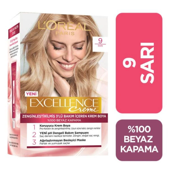 L’Oréal Paris Excellence Creme Saç Boyası - 9 Sarı - 2