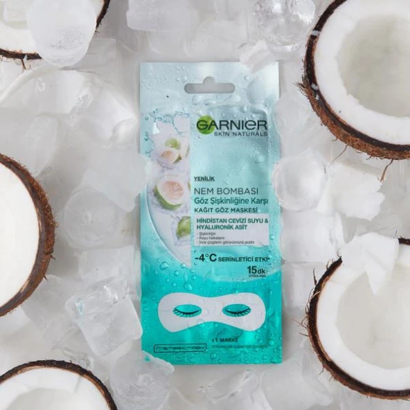 Garnier Nem Bombası Göz Şişkinliğine Karşı Kağıt Göz Maskesi 6 gr - Hindistan Cevizi Suyu - 6