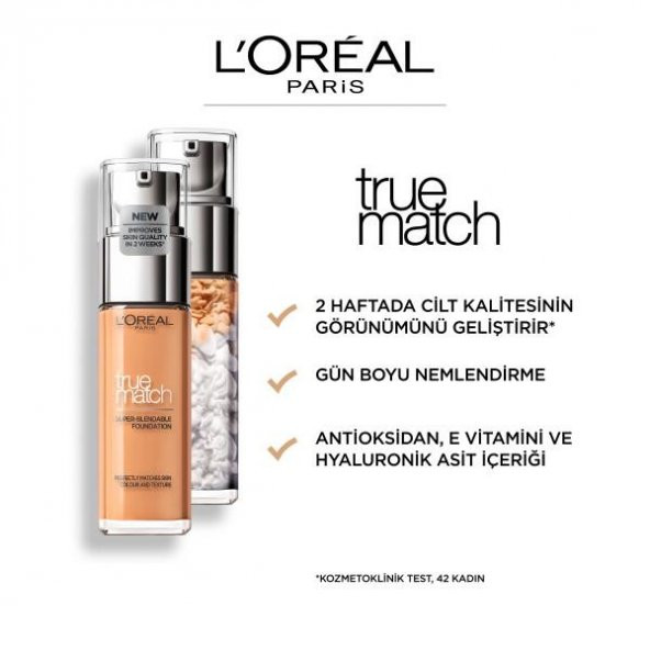 L’Oréal Paris True Match Bakım Yapan Fondöten - 1R Rose Ivory - 6