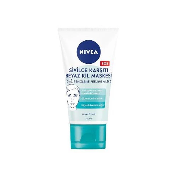 Nivea Sivilce Karşıtı 3'ü 1 Arada Beyaz Kil Maskesi 150 ml