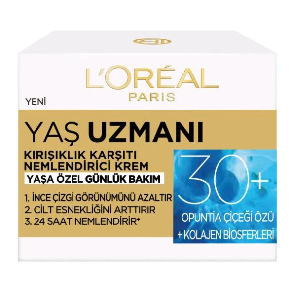 L’Oréal Paris Yaş Uzmanı 30+ Kırışıklık Karşıtı Nemlendirici Krem 50 ml