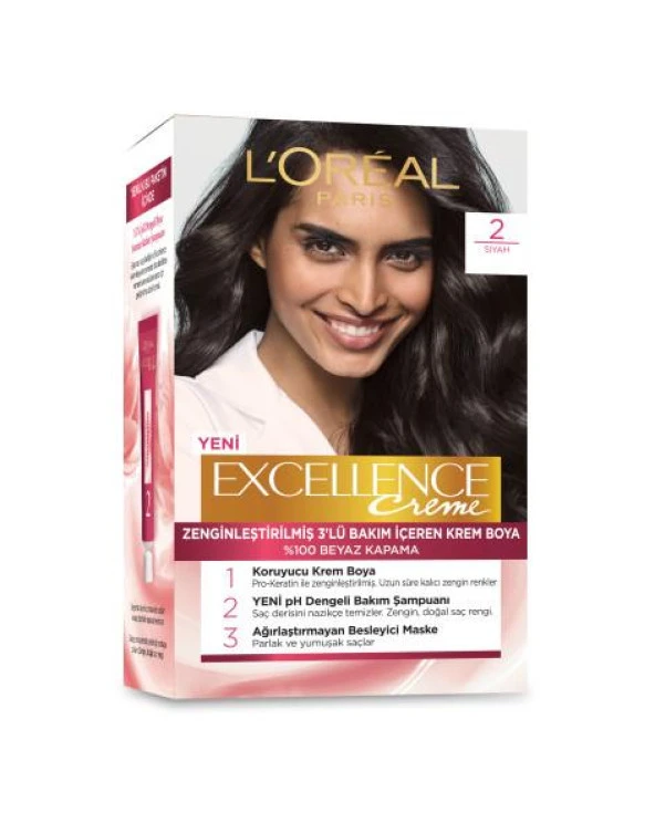 L’Oréal Paris Excellence Creme Saç Boyası - 2 Siyah