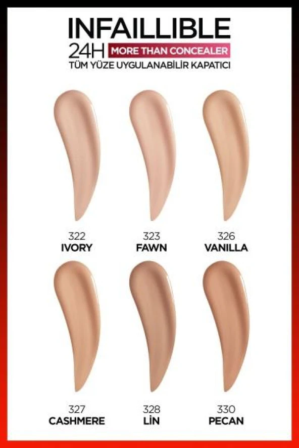 L’Oréal Paris Infaillible Tüm Yüze Uygulanabilir Kapatıcı - 327 Cashmere - 8