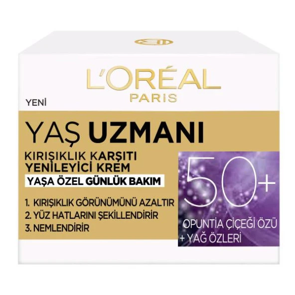 L’Oréal Paris Yaş Uzmanı 50+ Kırışıklık Karşıtı Yenileyici Krem 50 ml