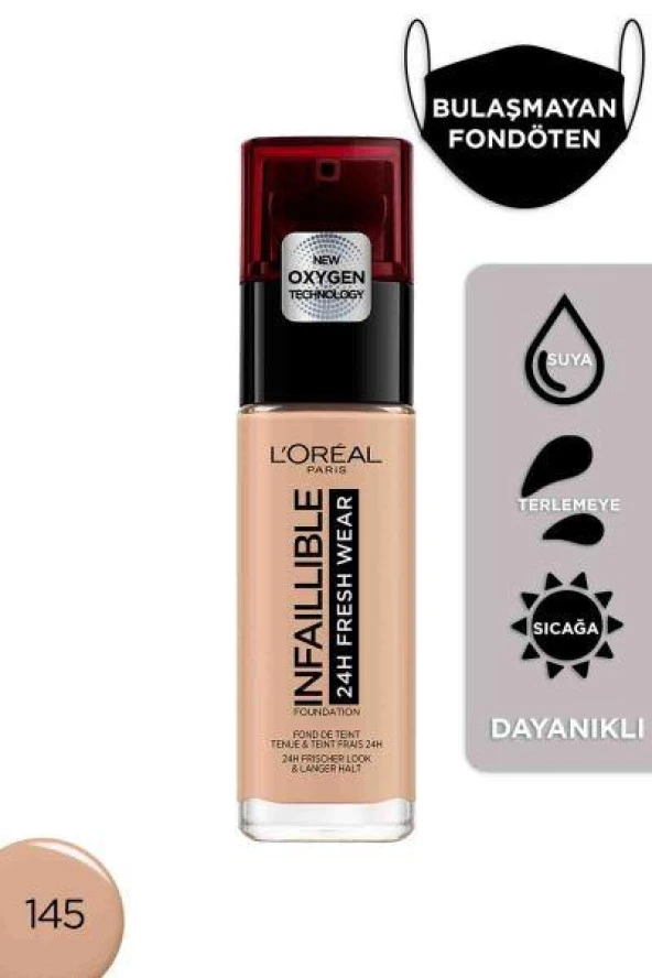 L’Oréal Paris Infaillible 24H Fondöten - 145 Rose Beige - 2