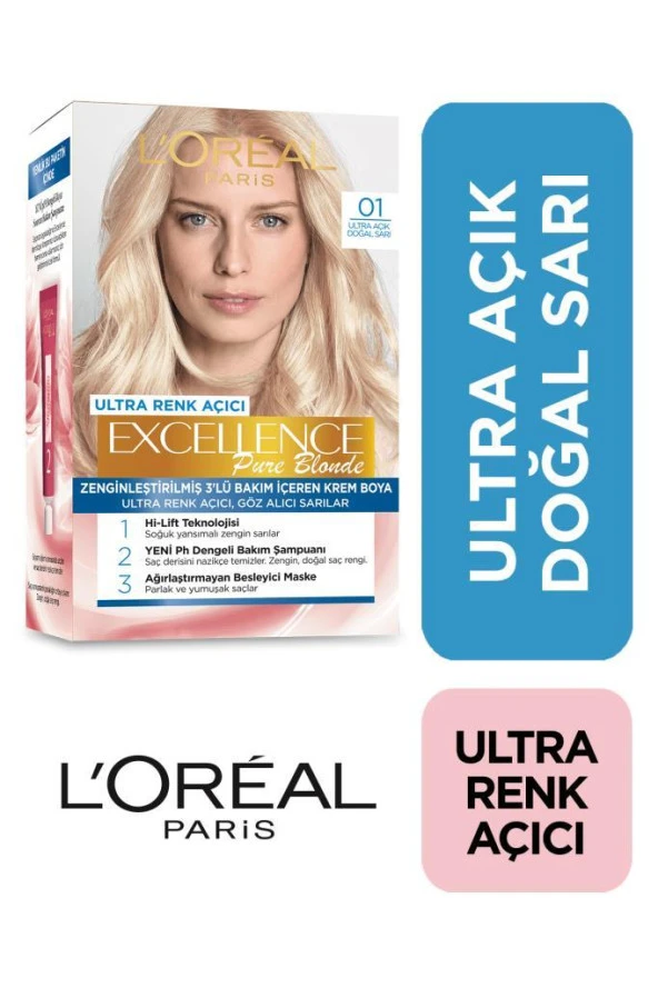 L’Oréal Paris Excellence Pure Blonde - 01 Ultra Açık Doğal Sarı - 2