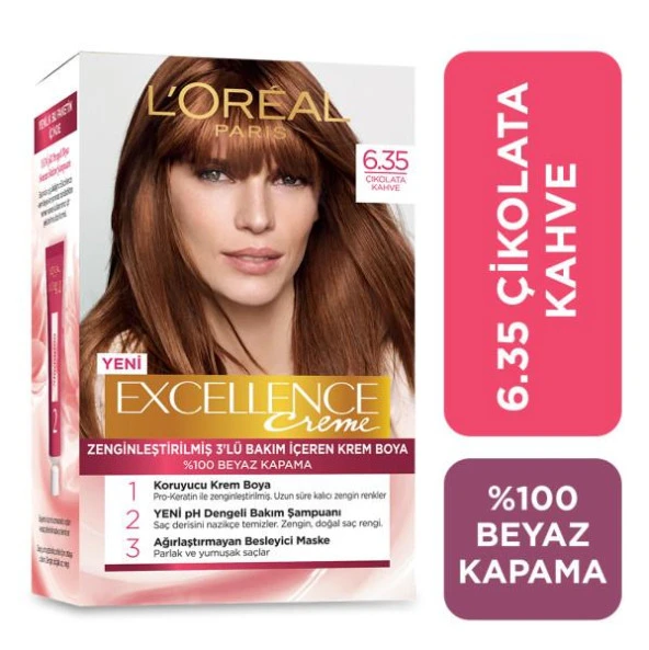 L’Oréal Paris Excellence Creme Saç Boyası - 6.35 Çikolata Kahve - 2