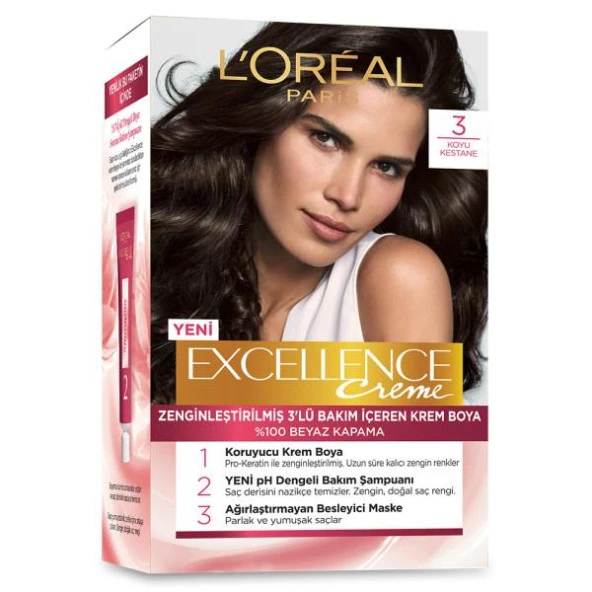 L’Oréal Paris Excellence Creme Saç Boyası - 3 Koyu Kestane