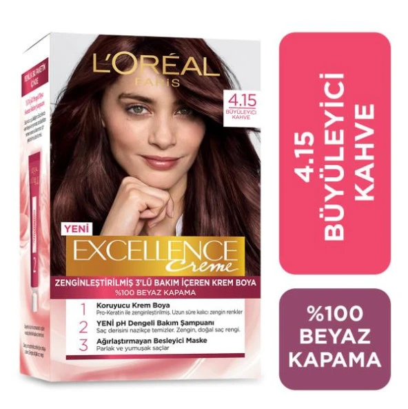 L’Oréal Paris Excellence Creme Saç Boyası - 4.15 Büyüleyici Kahve - 2