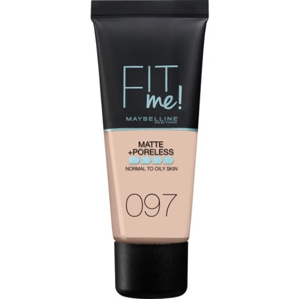 Maybelline Fit Me Matte+Poreless Likit Fondöten No:97 Natural Porcelain