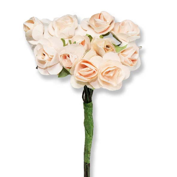 12 Demet (144 Adet) Küçük Kağıt Gül Çiçek - 5