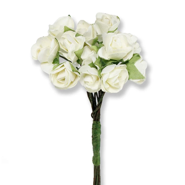 12 Demet (144 Adet) Küçük Kağıt Gül Çiçek - 9