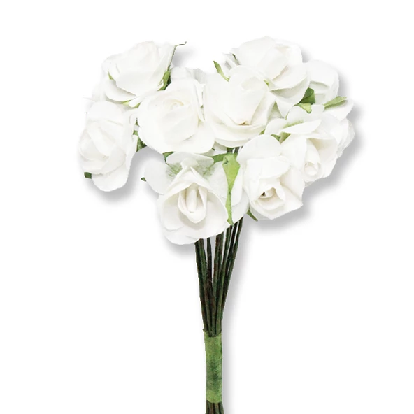 12 Demet (144 Adet) Küçük Kağıt Gül Çiçek - 10