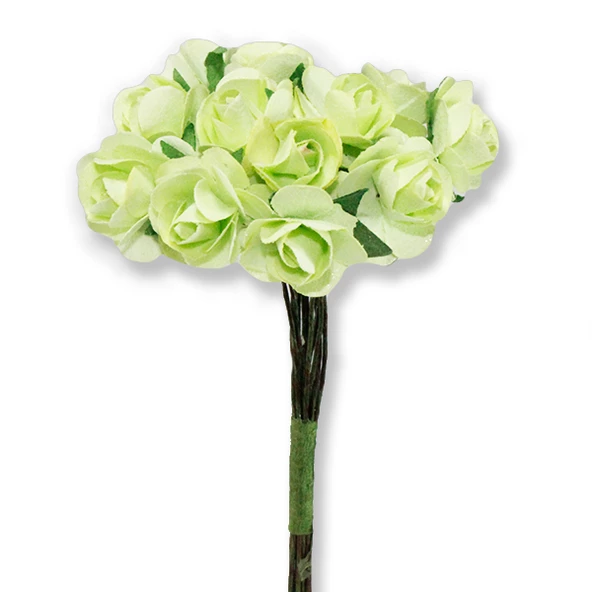 12 Demet (144 Adet) Küçük Kağıt Gül Çiçek - 11