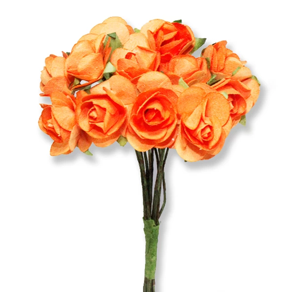 12 Demet (144 Adet) Küçük Kağıt Gül Çiçek - 4