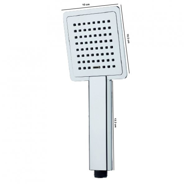 T-MAY Banyo Çam İnce Kare El Duş Seti Başlığı Tasarruflu Krom - 2
