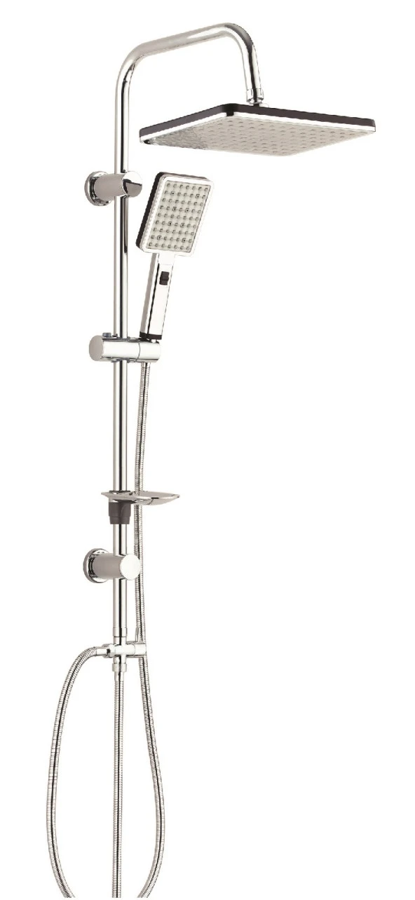 Eca Tiera Banyo Bataryası+T-May Banyo Sümbül Kare Tepe Duş Takımı Seti Paslanmaz Krom - Resim 4