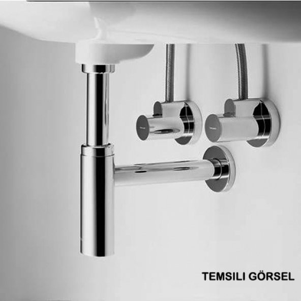 ECA Pirinç Krom Bas Aç Bırak Pop Up Lavabo Eviye Sifonu 102119067 - 3