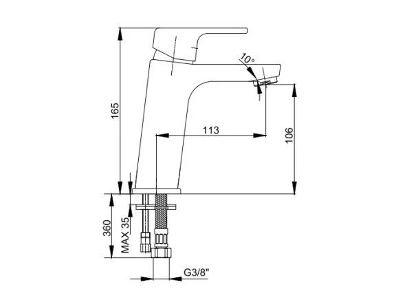 AR Lunetta Lavabo Bataryası Mat Siyah Renkli 103588107 - 2