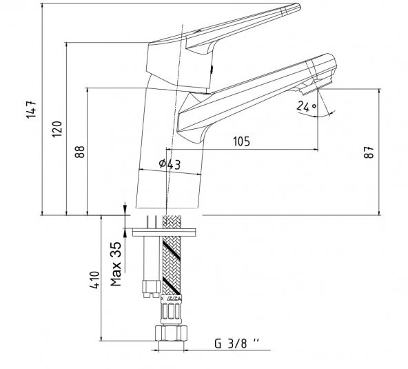 ECA Spylos Paslanmaz Krom Lavabo Bataryası 102188125 E.C.A - 2