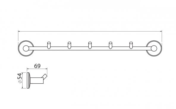 Serel Banyo Bianca Uzun Havluluk 5 Topuzlu 50cm 140102017 E.C.A - Resim 2