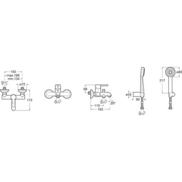 Roca Carelia Banyo Bataryası   A5A028AC0K - Resim 2