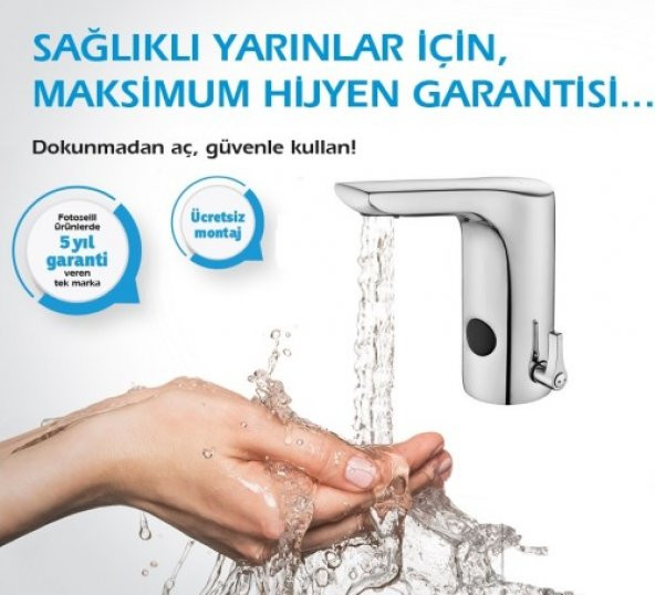 ECA Luna Fotoselli Lavabo Bataryası Elektrikli 108108052 Çift Su Girişli - 2