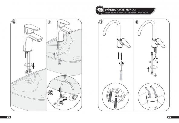 ECA Delta Kuğu Borulu Lavabo Bataryası 102108765 20 Yıl Garantili E.C.A. - Resim 7