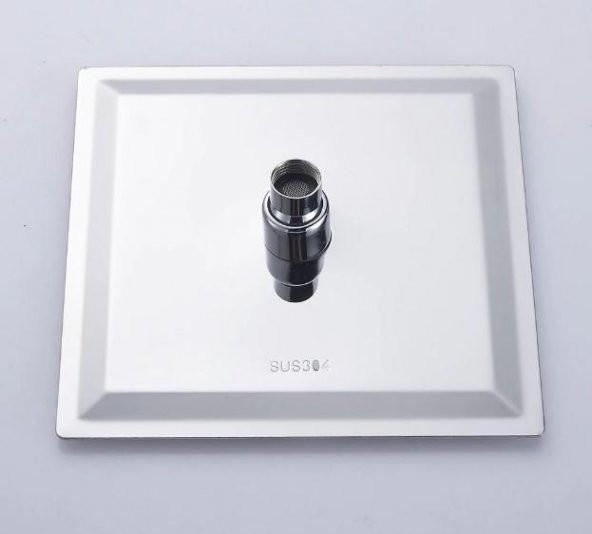 T-MAY Banyo Sart Kare Tepe Duş Seti Başlığı 30x30 Paslanmaz Metal - 4