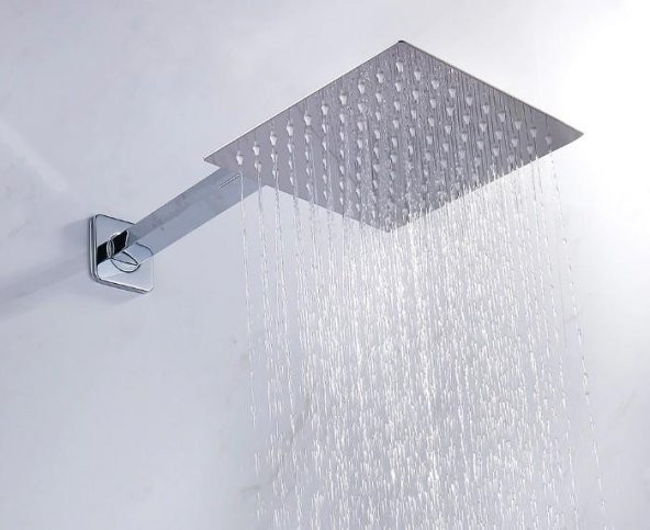 T-MAY Banyo Sart Kare Tepe Duş Seti Başlığı 30x30 Paslanmaz Metal - 5