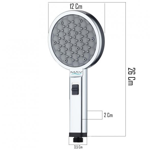 T-MAY Banyo Gediz El Duş Başlığı+Vera Banyo Duş Hortumu Pvc Kopmaz - 3