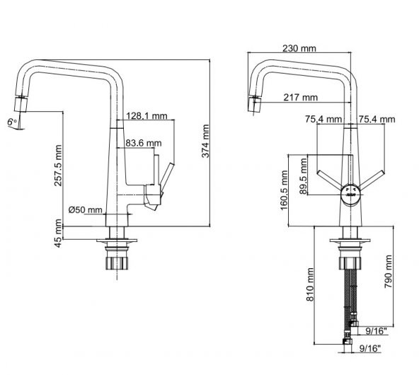 ECA Dalia Minimal Mafsallı Eviye Bataryası 402118057 - Resim 2