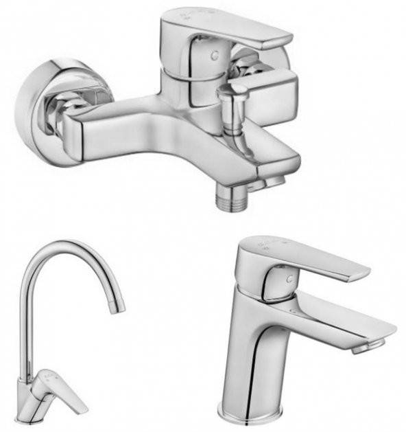 ECA Niobe 3lü Batarya Seti(Banyo 482+Lavabo 053+Eviye 098)