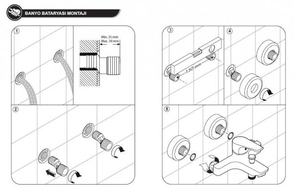 ECA Niobe 3lü Batarya Seti(Banyo 482+Lavabo 054+Eviye 098) - Resim 9