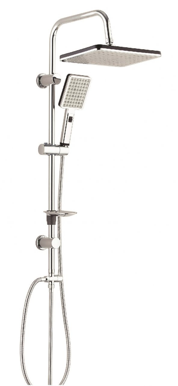 ECA Dalia Banyo Bataryası+T-MAY Banyo Sümbül Kare Tepe Duş Takımı Seti Krom Paslanmaz - Resim 4