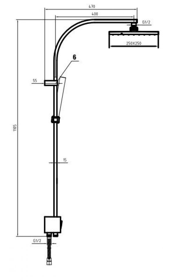 Eca Tiera Kolonlu Banyo Tepe Duş Sistemi Kare Takım 102158012 E.c.a. - Resim 2