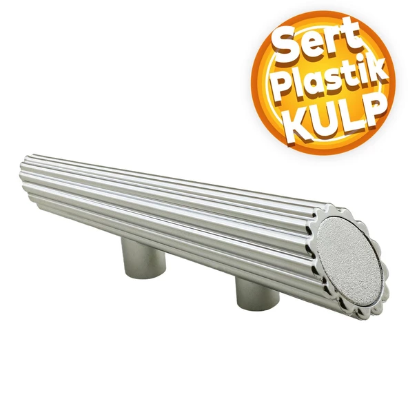 Küçük Alfa Mobilya Çekmece Mutfak Kapak Dolap Dolabı Kulpu Kulbu 33 Mm Krom Sert Plastik Kulpları