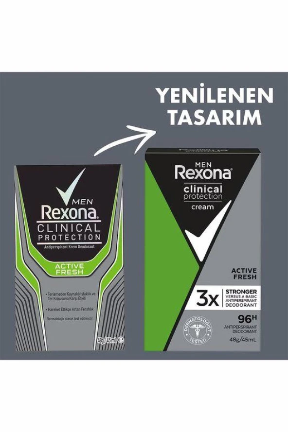 Rexona Men Clinical Protection Active Fresh Erkek Roll-On 45 ml - 2