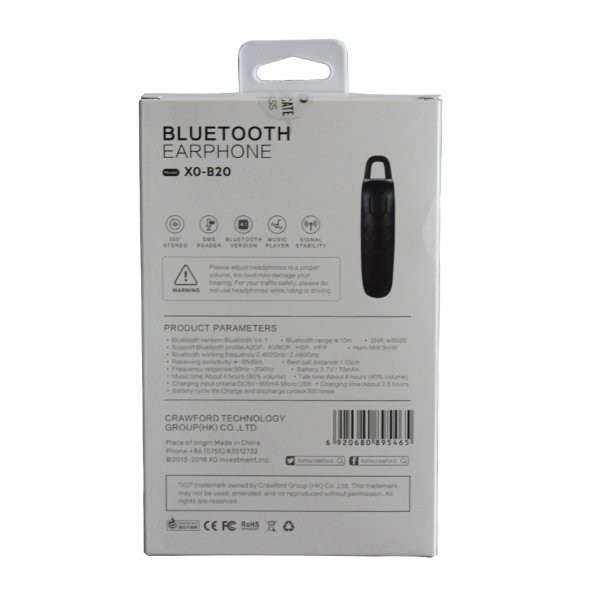 Xo Bluetooth Kulaklık XO-B20 Siyah