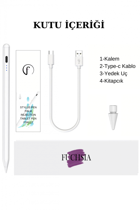 iPad 2018-2022 Stylus Kalem Eğim Hassasiyetli Avuç İçi Redli Apple Kalem - 6