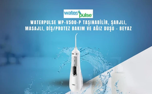 Waterpulse Water Flosser V500 Kablosuz Taşınabilir Ağız Duş Bakım Seti Beyaz - 2