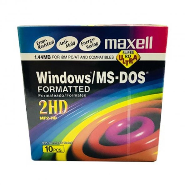 Maxell 3.5 1.44 Mb 10 lu Paket MF2HD Floppy Disket