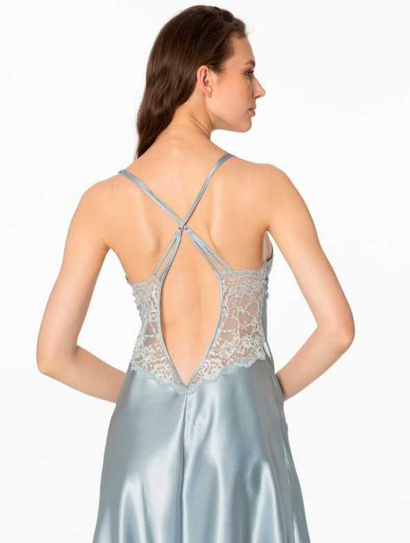 Pierre Cardin Kadın İnce Askılı Dantelli Kısa Saten Gecelik 680 - 10