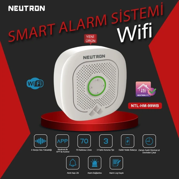 Neutron NTL-HM-99WB İç Ortam Panel Ve Dahili Sirenli Wifi Akıllı Alarm Seti - Resim 7
