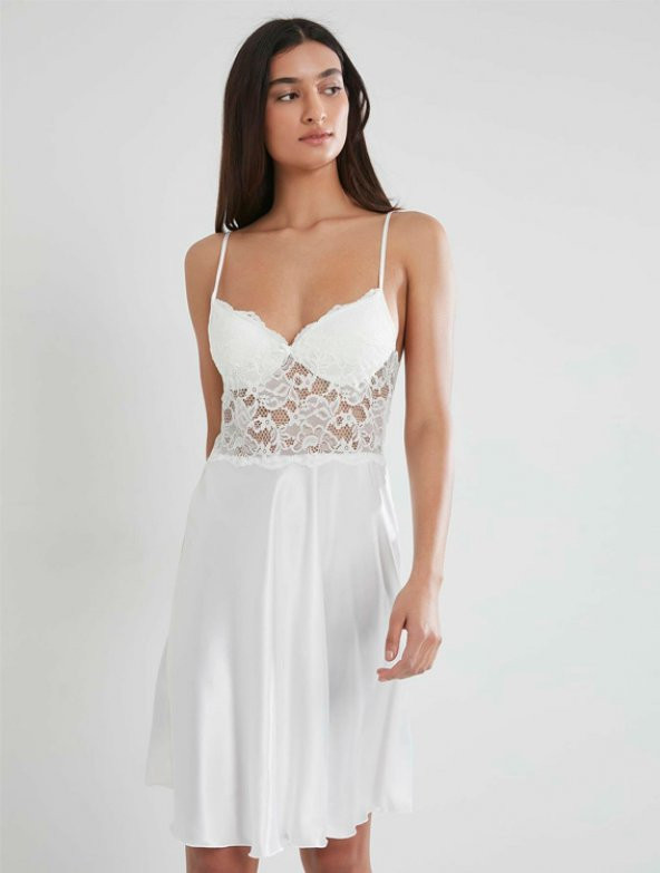 Pierre Cardin Dantel Detay Saten Gecelik Sabahlık Takımı 4265 - 3