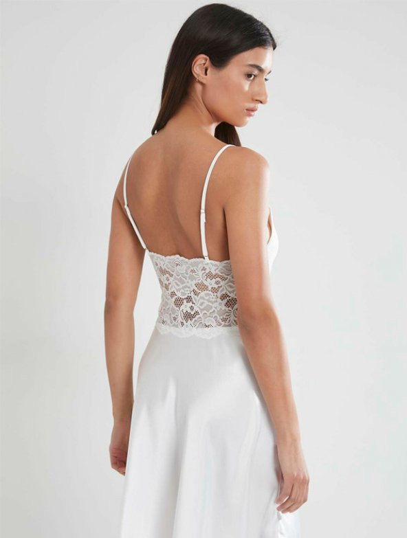 Pierre Cardin Dantel Detay Saten Gecelik Sabahlık Takımı 4265 - 4