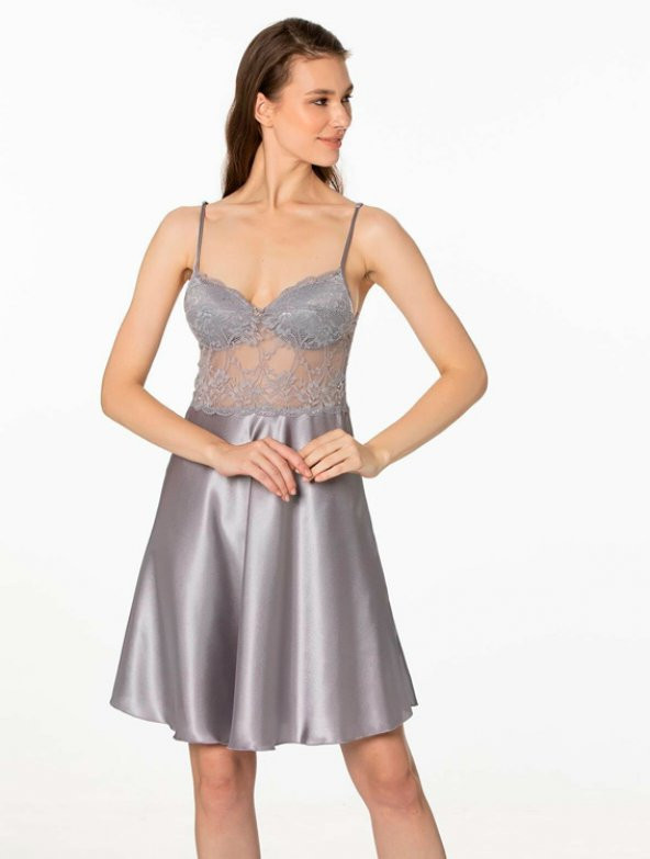 Pierre Cardin Dantel Detay Saten Gecelik Sabahlık Takımı 4265 - 9